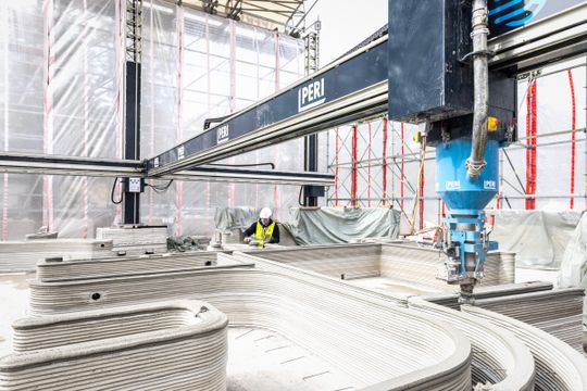 (Für den 3D-Betondruck kommen Drucker vom Typ BOD2 zum Einsatz. Bildquelle: PERI)