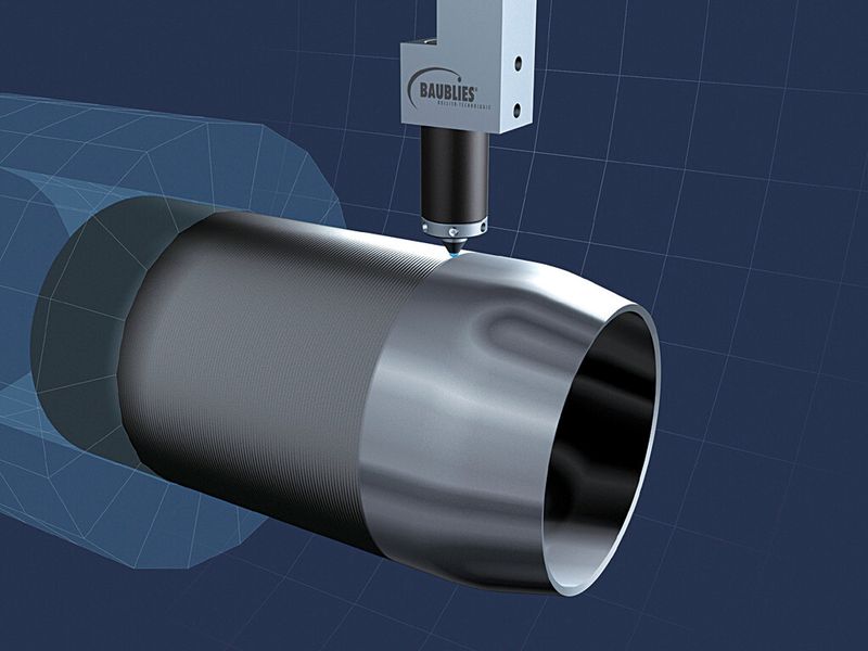 Werden Bauteile mit Diamantwerkzeugen geglättet, verbessern sich die Randzoneneigenschaften von Bauteilen mit thermisch gespritzten Verschleißschutzschichten (Computersimulation). (Bild: Baublies)