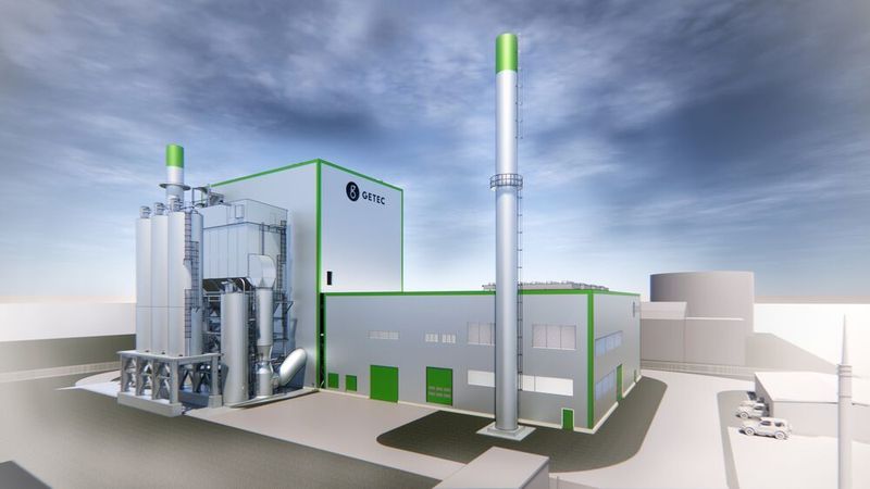 Skizze des Biomasse-Heizkraftwerks von Getec in Podari (Getec)