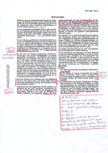 Und auch Seite 3 der Norm DIN 15 003 mit falschen Angaben. (Bild: Borkowski)