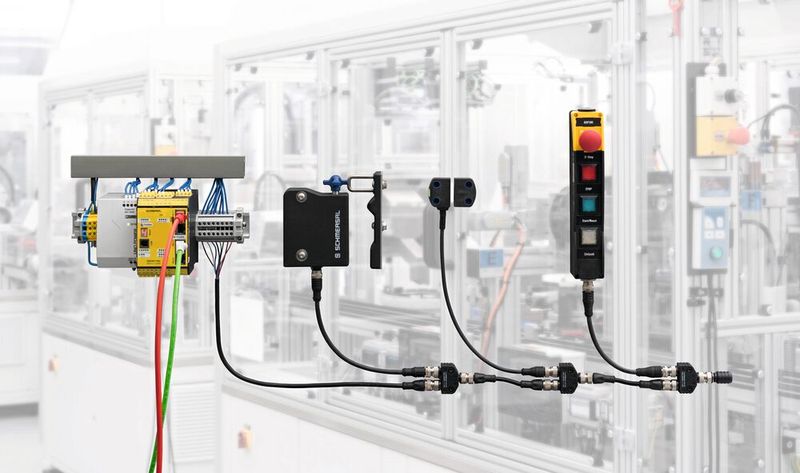 Elektronische Sicherheitszuhaltungen lassen sich zum Beispiel über den von Schmersal entwickelten SD-Bus in Netzwerke integrieren. (Bild: Schmersal)