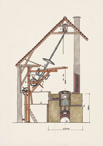 Darstellung eines Glasofens mit Rührwerk. Damit wurde die Glasqualität entscheidend verbessert. (Bild: Hans Wiedemann)