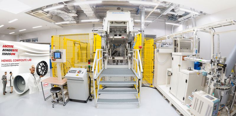 Henkel’s new Composite Lab in Isogo-ku, Yokohama, Japan where automotive customers can work with Henkel experts to develop and test composite parts, and also optimize series production process conditions. They can carry out trials on Henkel’s own HP-RTM equipment coupled to a 380-tonne press.  (Henkel, PR035)