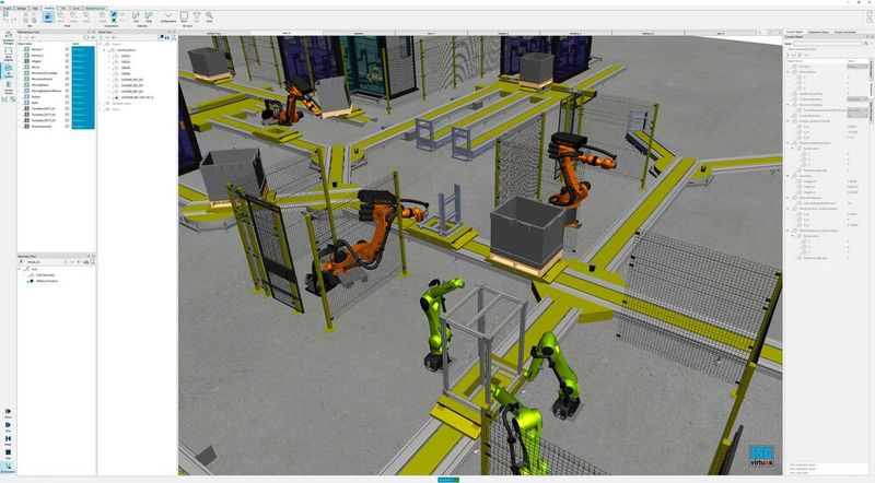 Eine Materialflusssimulation komplexer Produktionsanlagen deckt beispielsweise Anwendungsfälle für Mover inklusive Sensorik und Antriebstechnik ab. (Bild: ISG-Industrielle-Steuerungstechnik)