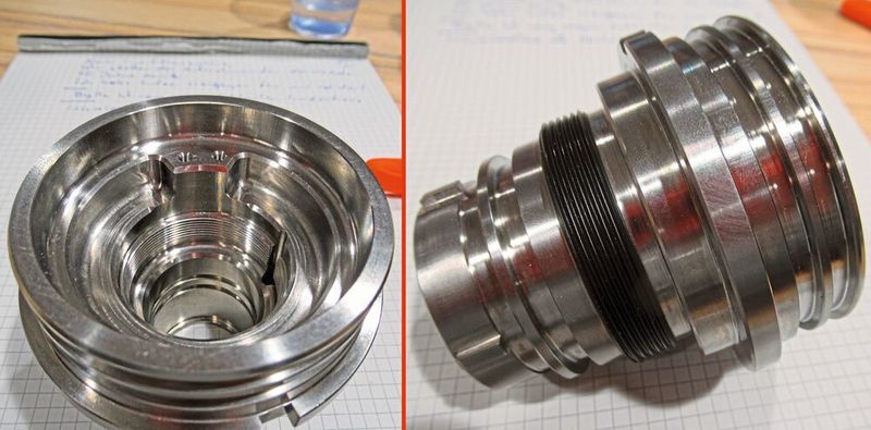 Very elaborately machined stainless steel flat. (Klaus Vollrath)