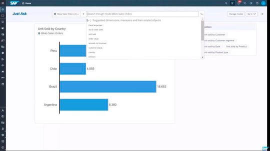 Just-Ask function in SAP Analytics Cloud. (Image: Joos - SAP)