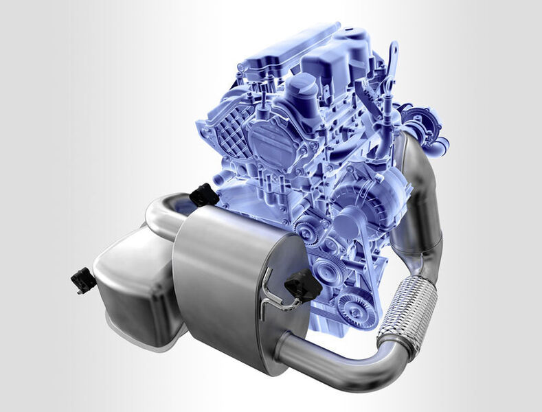 Bei der Kompakt-Abgasanlage für Frontmotoren sind alle Funktionseinheiten sind im Motorraum untergebracht. (Archiv: Vogel Business Media)