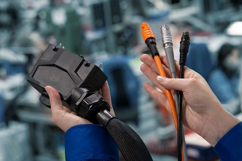 Bild 12: Beispiele für die Möglichkeiten der Kabelkonfektionierung bei ODU. (Bild: ODU)