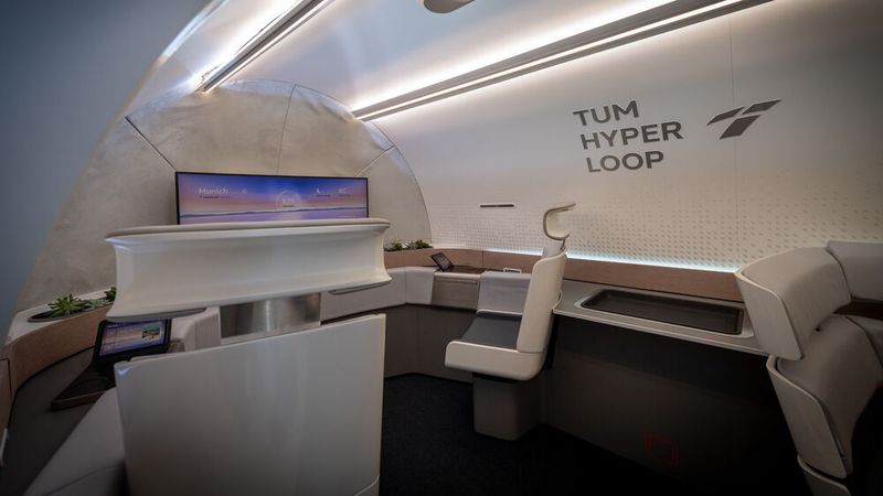 Die Kapsel verfügt über ein vollwertiges Interieur und kann bis zu fünf Fahrgäste aufnehmen. (Bild: TUM/Andreas Heddergott)