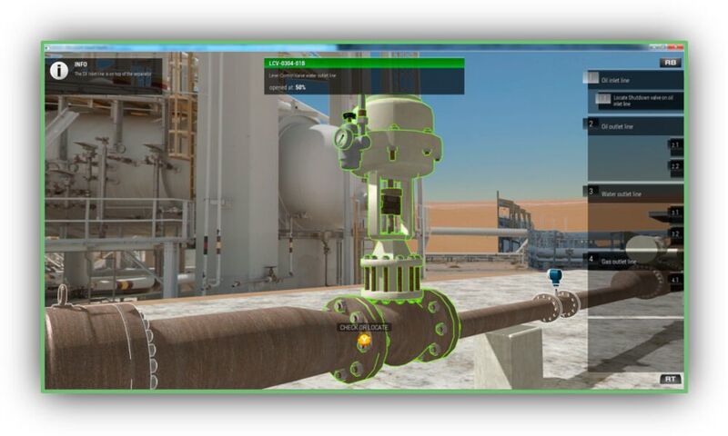 Using a plant’s existing CAD drawings, Mimic Field 3D builds a virtual reality digital twin of the site. (Emerson)