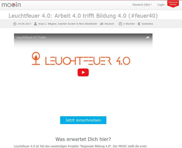 Leuchtfeuer 4.0: Arbeit 4.0 trifft Bildung 4.0 (#feuer40) ist der kreative Name eines Online-Bildungsangebots der FH Lübeck. Die Initiatoren des Kurses feuern nur so mit 4.0-Begriffen um sich und finden schöne neue Begrifflichkeiten wie 