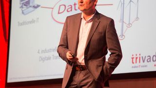 Trivadis-CEO Christoph Höinghaus bei seiner Eröffnungsrede zum TechEvent 2016. (Trivadis)