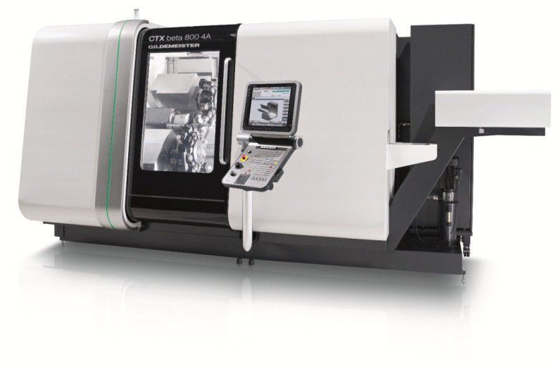 CTX beta 800 4A bietet zwei Revolver in Kombination mit einem integrierten Querhub der Gegenspindel-Reitstockkombination für maximale Flexibilität. (Bild: Mori Seiki)