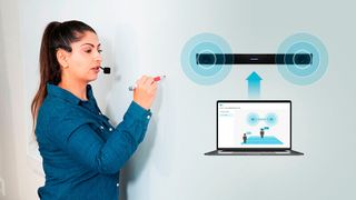 Das HDL300 und das Dual HDL300 von Nureva unterstützen die Stimmenverstärkung bei gleichzeitiger Mikrofonabdeckung im Raum. (Nureva)