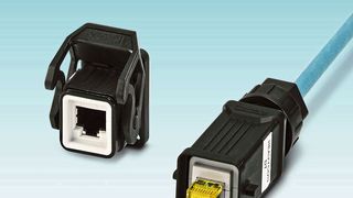 RJ45-Kontakteinsätzen für schwere Steckverbinder: Die RJ45-Adaper und -Gender-Changer ermöglichen die Datenübertragung im platzsparenden D7-Gehäuse. (Phoenix Contact)