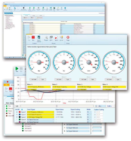 Yaskawa hat für seinen Frequemzumrichter GA700 die App „Drive Wizard Mobile“ entwickelt, mit der sich der Umrichter steuern und die Daten in der Cloud abspeichern lassen. (Yaskawa)