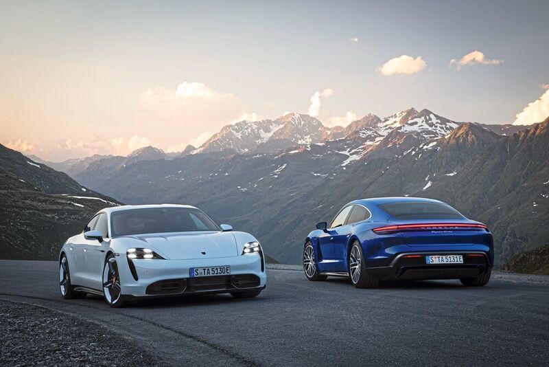 Der Taycan zeichnet noch deutlicher als der Panamera die Sportwagen-Silhouette des 911 nach. (Porsche)