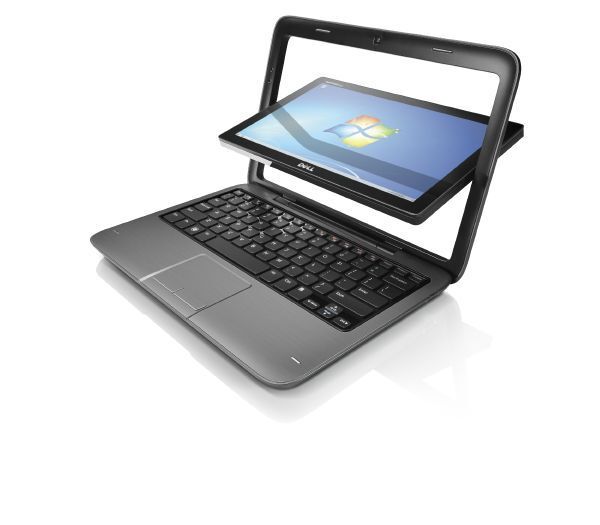 Der Clou des Convertible Tablet von Dell ist ein Display, das sich innerhalb des Rahmens einmal komplett umdrehen lässt. Damit wird das Netbook mit Tastatur innerhalb von Sekunden zu einem Tablet mit Touchscreen und umgekehrt. (Archiv: Vogel Business Media)