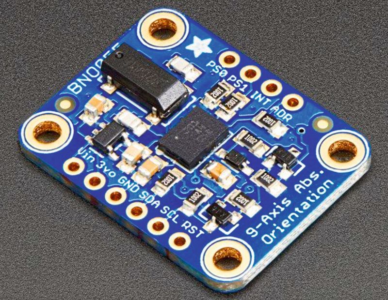 Bild 4: Zusätzlich zu einem 3-Achsen-Beschleunigungsmesser, 3-Achsen-Gyroskop und 3-Achsen-Magnetometer enthält der BNO055-Sensor auf dem BOB 2472 von Adafruit auch einen Arm-Cortex-M0-Prozessor, der die Sensorfusion durchführt. 