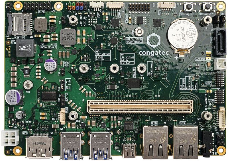 conga-HPC/3.5-Mini: das Carrier-Board dient als Referenzplattform für Entwicklung und Test mit COM-HPC-Mini-Modulen.  (Bild: Congatec)
