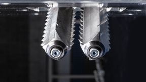 ... Die verzahnten Schneidkanten brechen die Schlacke auf und die durchgängigen schaben sie ab. Das ist das Schrupp-Schlicht-Prinzip des Trutool TSC 200 von Trumpf. (Bild: Trumpf)