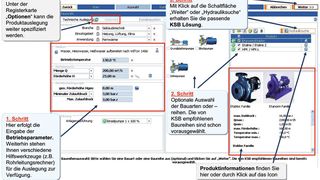 Bild 1: Anwender können mit dem Pumpenauslegungsprogramm KSB Easy Select Pumpensysteme auslegen und optimieren. (Bild: KSB)