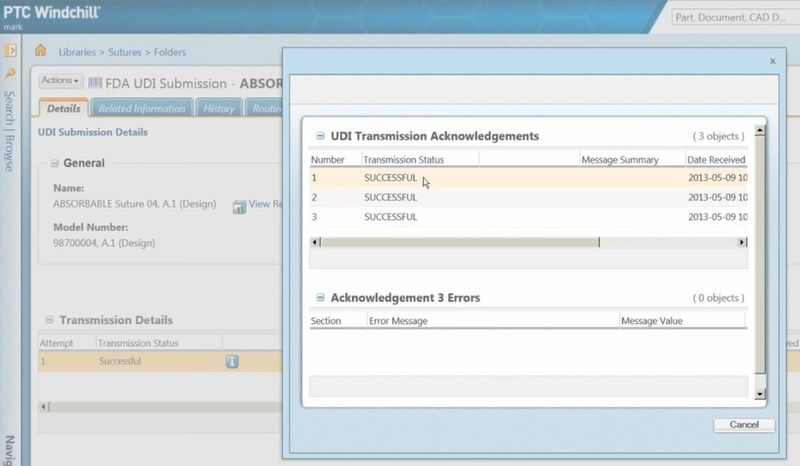 Die UDI-Lösung umfasst unter anderem die Beschaffung und Administration aller relevanten UDI-Daten aus verschiedenen Datenquellen. (Bild: PTC)