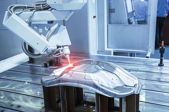 Bras de robot dans une usine intelligente. Bras de robot dans une usine intelligente.