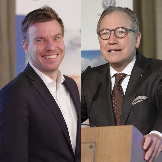 Alexander Sauer-Wagner (li.) und Dirk Weddigen von Knapp raten VW- und Audi-Händlern, aufgrund der Corona-Krise Kosten anzupassen und Prozesse zu optimieren.(Bild:  VAPV)