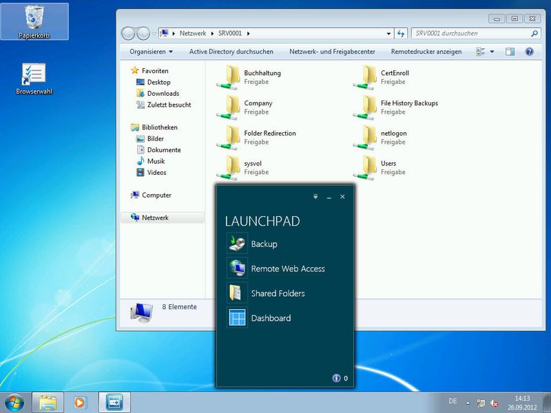 Abbildung 2: Über das Launchpad können Anwender auf Daten des Servers zugreifen und den eigenen Rechnern mit allen Daten sichern. (Bild: Joos)