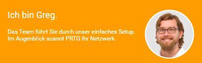 Der Konfigurations-Wizard wurde mit Bildern der Paessler-Mitarbeiter gestaltet. (Bild: Paessler / IT-Testlab)