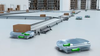 Fahrerlose Transportsysteme haben spezielle Anforderungen an Antriebe. Die Antriebe der Baureihe ECI sind dafür ausgelegt. (EBM-Papst)