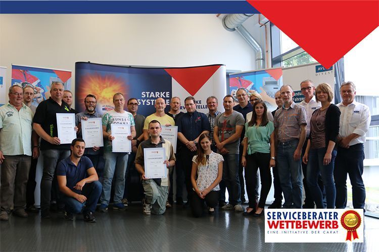 20 Teilnehmer hatten sich zum Serviceberater-Wettbewerb der Carat in Arnsberg zusammengefunden. (Carat)