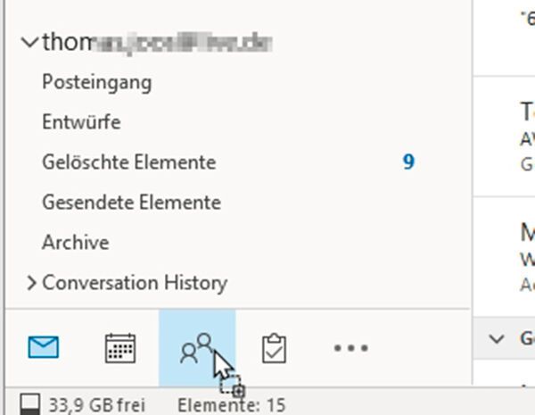 Erstellen von neuen Kontakten in Outlook per Drag & Drop. (Joos)