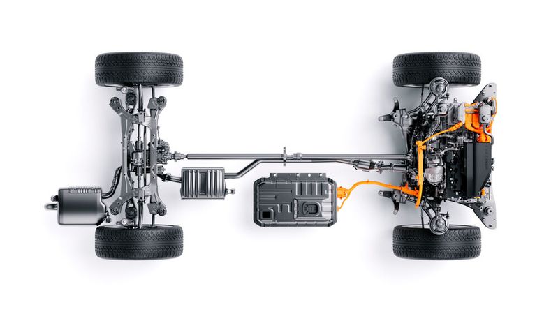 Das neue Hybridsystem von Hyundai Motor Groupp kombiniert eine große Batterie und bis zu vier Motoren.(Bild:  Hyundai Motor Group)