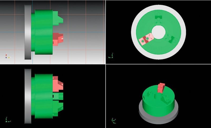 Futter, Spannbacken und Werkzeuge können leicht mit der Funktion 3DVM Easy Modelling virtuell modelliert werden.  (Okuma)