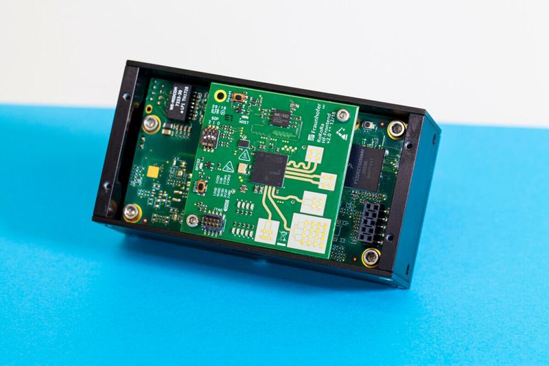 Die neue Sensorlösung besteht aus 16 Radarmodulen, die jeweils aus einem 77-GHz-Frontend des Fraunhofer IAF bestehen.  (Bild: Fraunhofer IAF)