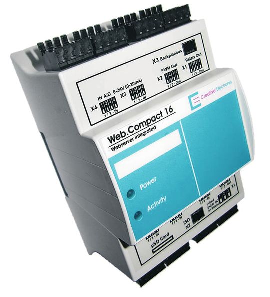 Mit 16 I/Os auf kompakten vier TE spart die Web.Compact 16 Platz im Schaltschrank(Bild:  Creative Electronic)