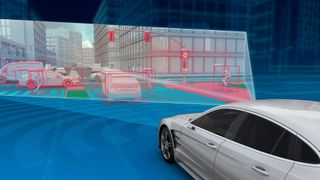 Autos werden in Zukunft immer schlauer und werden mit einer wachsenden Zahl von Assistenzsystemen auch weniger Unfälle bauen. (ZF)