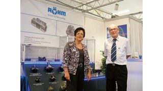 Für Röhm ist die go/automation eine wichtige Messe, um ihr relativ neues Produktsortiment dem Schweizer Markt zu präsentieren. Im Bild Ruth Berchtold und Urs Brändle  (Fachberater) der Röhm Spanntechnik AG. (Archiv: Vogel Business Media)