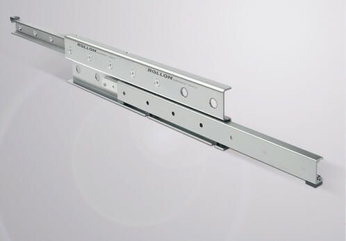 (Bei der Baureihe DS handelt es sich um Vollauszüge mit einem Zwischenelement in S-Form. Bild: Rollon)