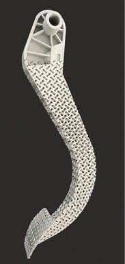 (Leichtbau-Bremspedal: Mit der Hollow-Funktion können massive Bereiche ausgehöhlt und zum Beispiel mit Gyroid-, Honeycomb- oder Gitter-Strukturen gefüllt werden. Bild: Core Technologies)