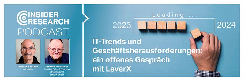 "IT-Trends und Geschäftsherausforderungen: ein offenes Gespräch mit LeverX", ein Interview von Oliver Schonschek, Insider Research, mit Clemens Kretschmer von LeverX.(Bild:  Vogel IT-Medien / LeverX / Schonschek)