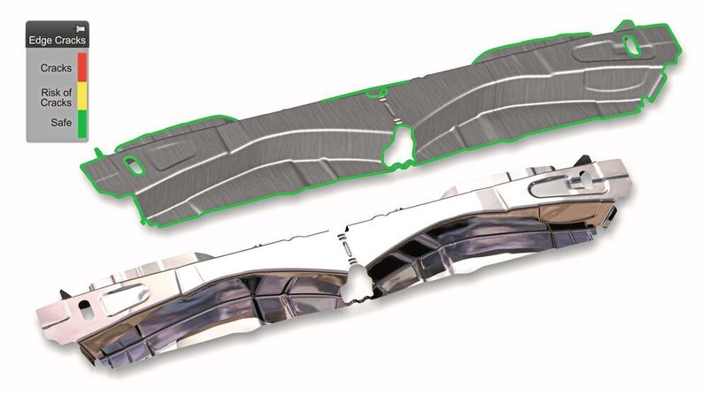 Inzwischen werden die Längsträger rissfrei produziert. (Bild: AutoForm/WMU)