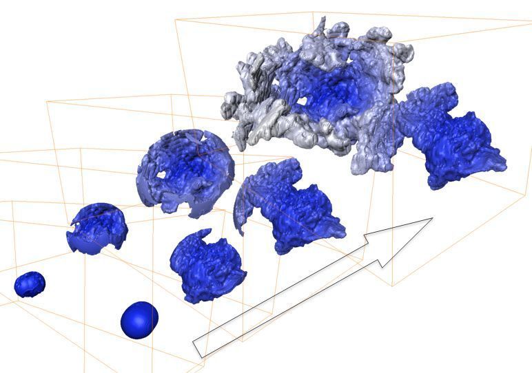 Mit Hilfe der so genannten Nano-Tomographie können Saarbrücker Wissenschaftler jetzt genau vorhersagen, wie sich Graphit in Gusseisen im Laufe des Herstellungsprozesses verändert.  (Bild: Universität des Saarlandes)
