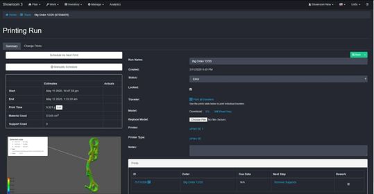 (3D-Druck-Prozess mit Visualisierung des Bauteils. Bild: Authentise/Nebumind)