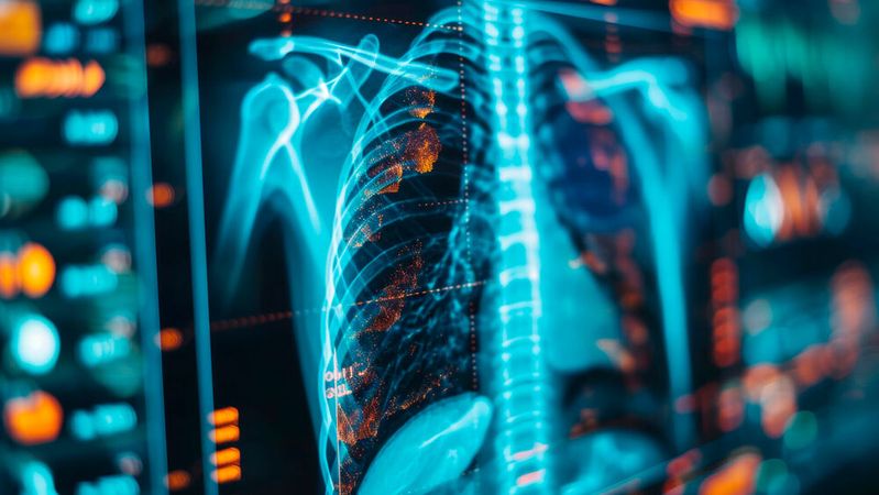 Beim Lungenkrebs-Screening für starke Rauchende müssen Fachärzte die CT-Aufnahmen laut KBV „mit Unterstützung einer geeigneten Software befunden“.(Bild: ©  Peopleimages - AI - stock.adobe.com / KI-generiert)