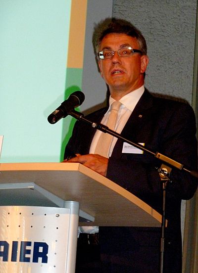 Prof. Dr-Ing. Matthias Liewald, Leiter des Institut für Umformtechnik der Universität Stuttgart (IFU), referierte als Gastredner über die Bedeutung neuer hoch- und höchstfester Werkstoffe und was diese für die Umformtechnik bewirken. (Archiv: Vogel Business Media)