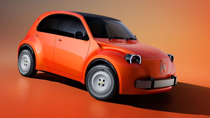 Ganz neu und doch typisch Ente: So soll der neue 2CV in spätestens zwei Jahren anrollen.(Bild:  Citroën)