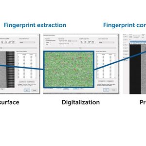 Jede technische Oberfläche weist individuelle Merkmale auf, die zur Identifikation der Bauteile in späteren Prozessschritten verwendet werden können.(Bild:  Teledyne)